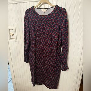 Boden Penelope Jersey Dress Navy with floral print 10R